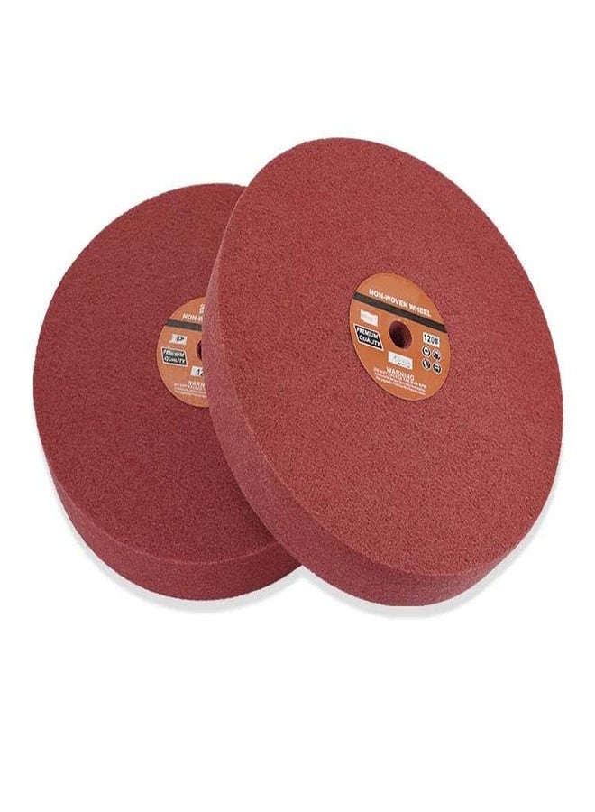 Lekshika Non-Woven Abrasive Polishing Wheel - 150 mm x 25 mm | Grinding & Finishing Wheel for Metal, Wood, Stainless Steel - Maroon, Fine Grit - U1 - Image 4